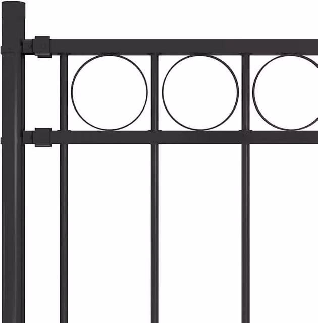 Berkfield Home Elegant Garden Fence, Powder-Coated Steel, Black, H 170 cm x W 100 cm – 1