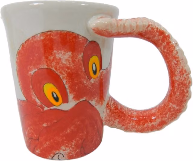 On Trade Winds Octopus Ceramic Mug in White and Multicolour