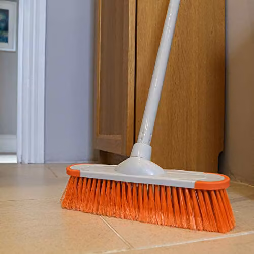 Charles Bentley Orange Indoor Broom with Soft Flagged Bristles and Metal Handle, W/D/H: 120 x 14 x 14 cm – 2