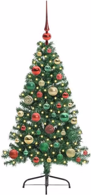 Berkfield Home Beautiful Pre-lit Artificial Christmas Tree in Green and White, Height: 120 cm