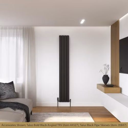 UK Radiators Typhoon Black Flat Tube Vertical Designer Radiator, H: 180 cm, W: 27.2 cm – 3