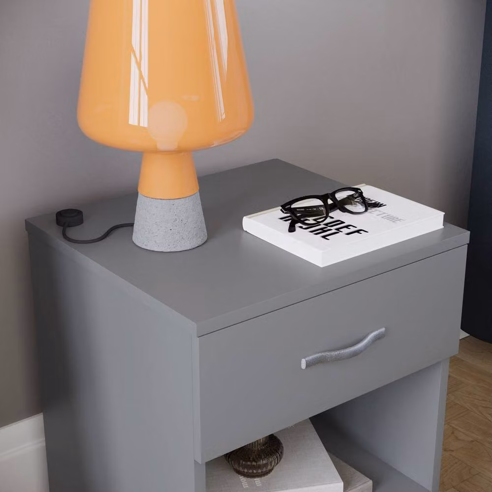 HD Designs Riano 1 Drawer Bedside Cabinet in Grey – 4