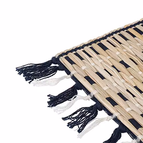 Creative Tops Set of 4 Napier Grass Woven Rectangular Placemats in Brown and Black, W/D: 30 x 23 cm – 2