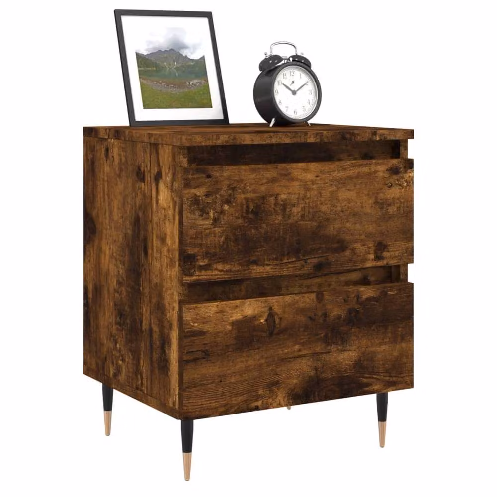 Berkfield Home Smoked Oak Bedside Cabinet in Brown, W/D/H: 40 x 35 x 50 cm – 3