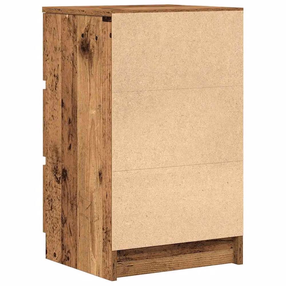 Berkfield Home Bedside Cabinet with 3 Drawers in Brown Old Wood, W/D/H: 39 x 35 x 65 cm – 5