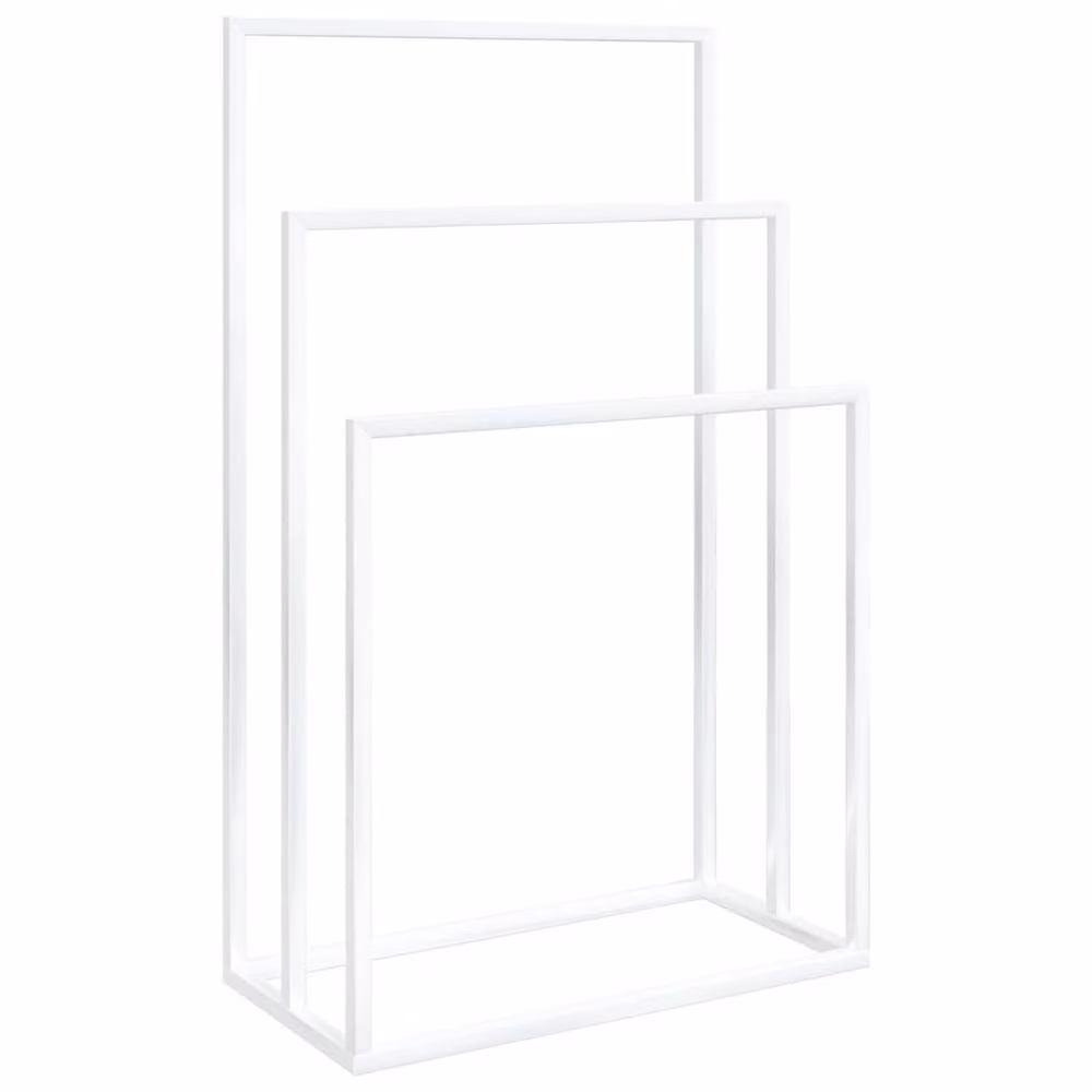 Berkfield Home Freestanding Metal Towel Rack in White, W/D/H: 48 x 24 x 79 cm – 2