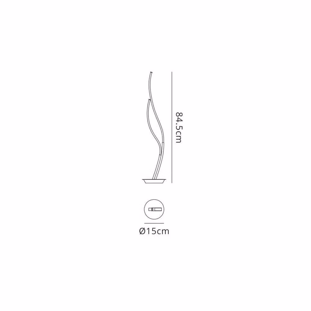 Netlighting Corinto Table Lamp in Silver Chrome with 12W LED, 3000k Warm White, 960lm and Touch Dimmer, Height: 84 cm