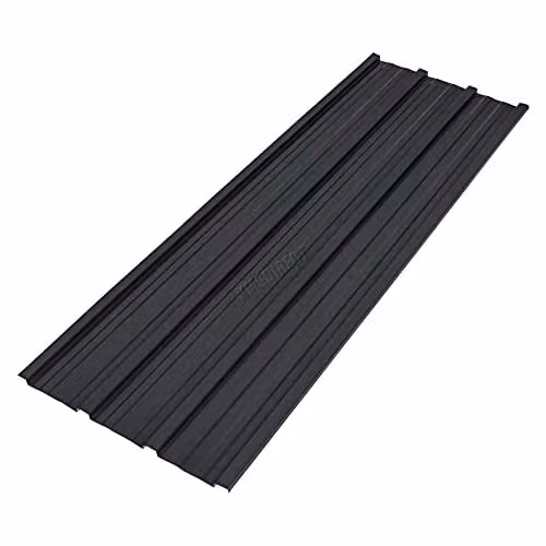 BIRCHTREE 24 Pack Corrugated Metal Roof Sheets in Black, W: 108.0 cm x H: 45.0 cm