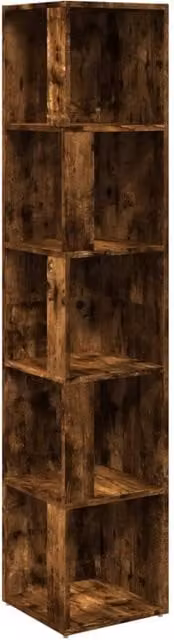 Berkfield Home Corner Cabinet in Smoked Oak Brown, W/D/H: 33 x 33 x 164.5 cm – 1