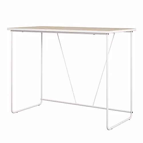 DHP Dante Minimalist Computer Desk in Sand and White