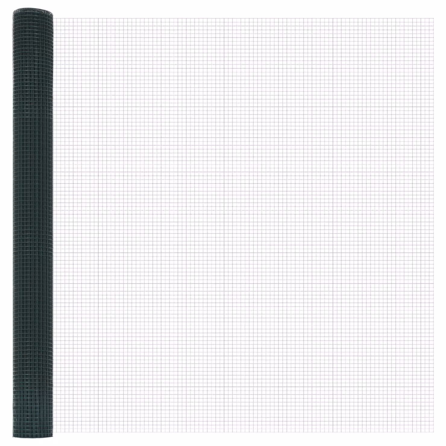 Berkfield Home Green Powder-Coated Steel Welded Wire Fence with 13 Flanged Posts, W: 25 m, H: 1.4 m – 2
