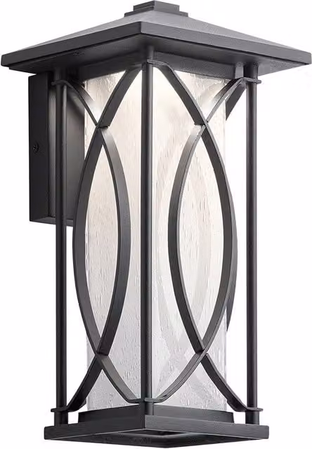 Kichler Ashbern Outdoor 1 Light Wall Lantern in Textured Black, IP44 Rated