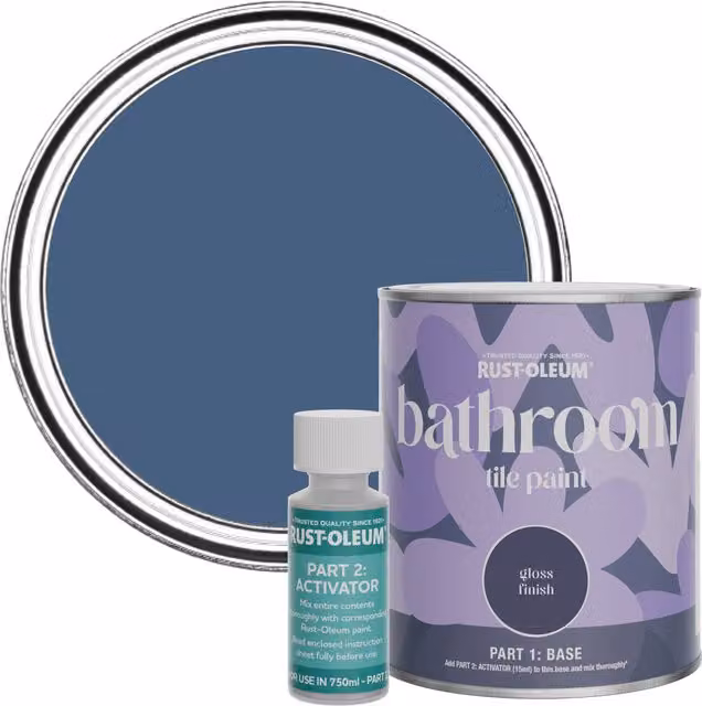 Rust-Oleum Gloss Bathroom Tile Paint in Ink Blue, 0.75 l
