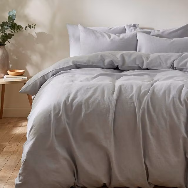Martex Touch of Linen Duvet Cover Set in Ice Blue, King Size, 180 x 200 cm