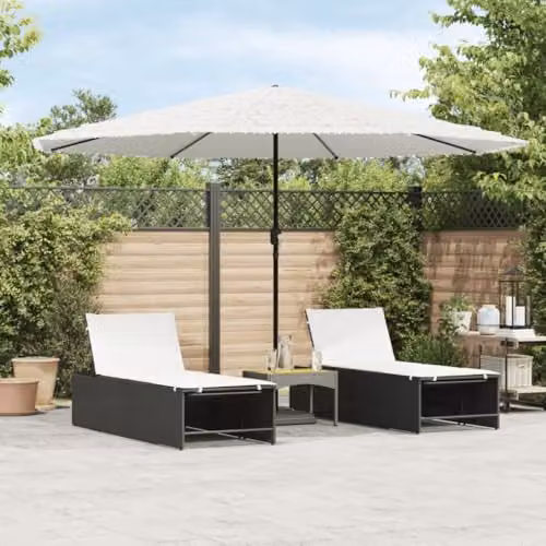 vidaXL Garden Parasol with Steel Pole and Polyester Canopy, White, W/D/H: 388 x 388 x 248 cm – 2