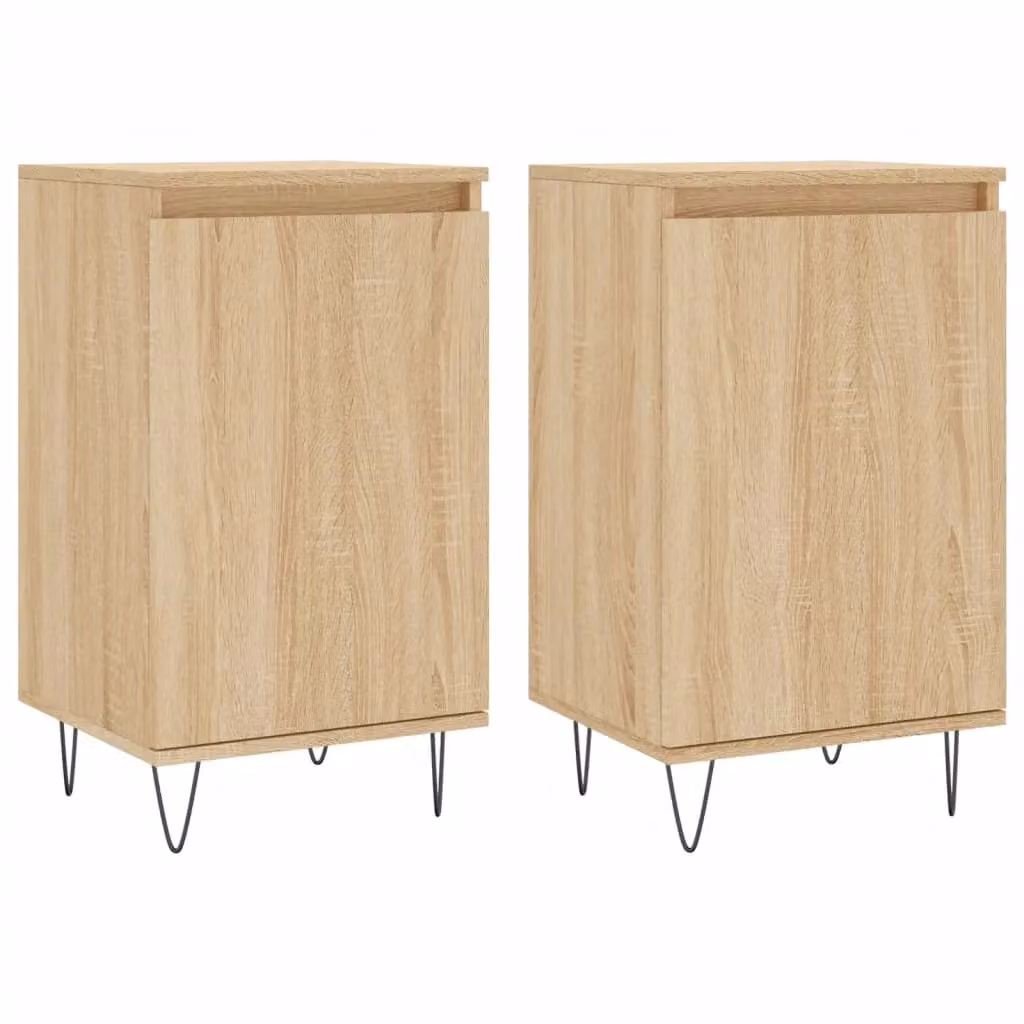 Berkfield Home Set of 2 Modern Sonoma Oak Sideboards in Brown, W/D/H: 40 x 35 x 70 cm – 2