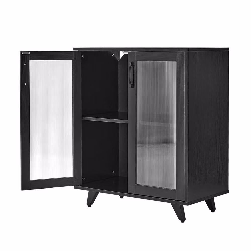 Hinsinc Modern Black 2 Door Sideboard and Kitchen Buffet Cupboard – 2