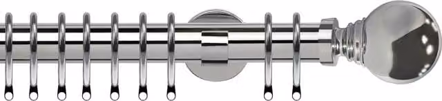 Terrys Globe 35mm IDC Metal Curtain Pole in Chrome
