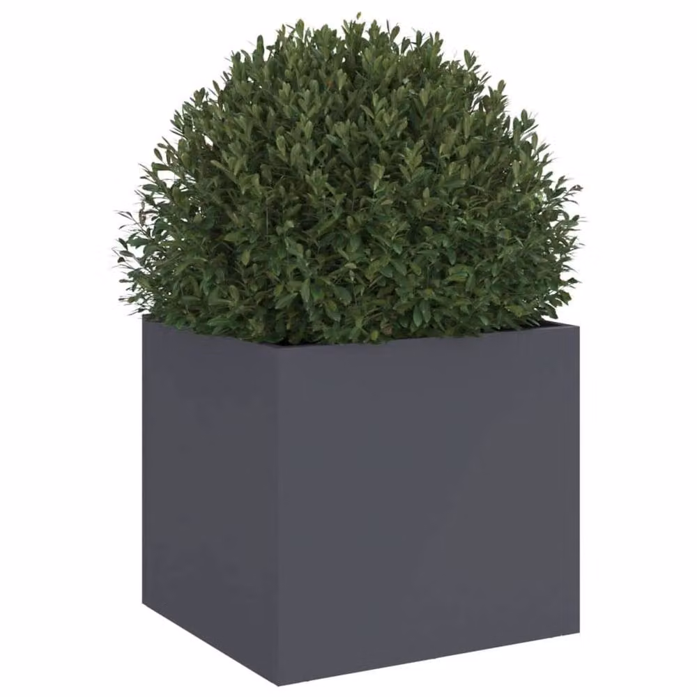 Berkfield Home Anthracite Steel Planter Tub in Black, W/D/H: 32 x 30 x 29 cm – 4