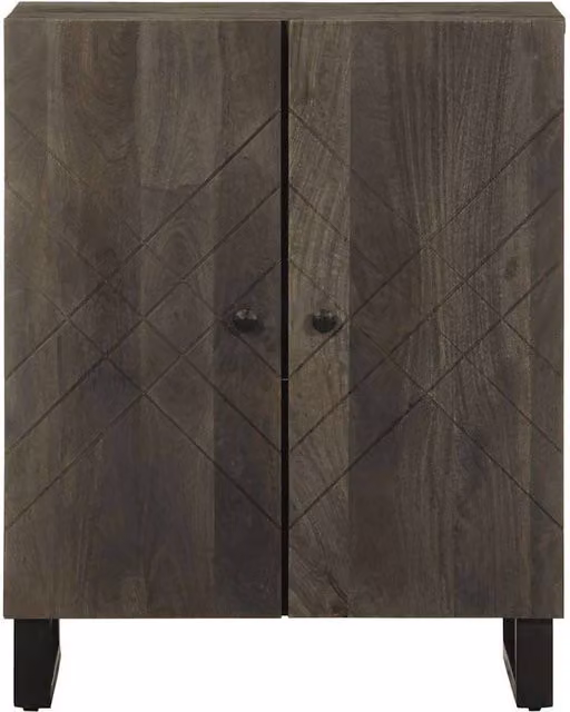 Berkfield Home Black Mango Wood Sideboard W/D/H: 60 x 33 x 75 cm – 1