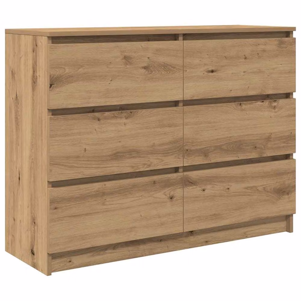 Berkfield Home Artisan Oak Sideboard in Brown, W/D/H: 100 x 35 x 76 cm – 2