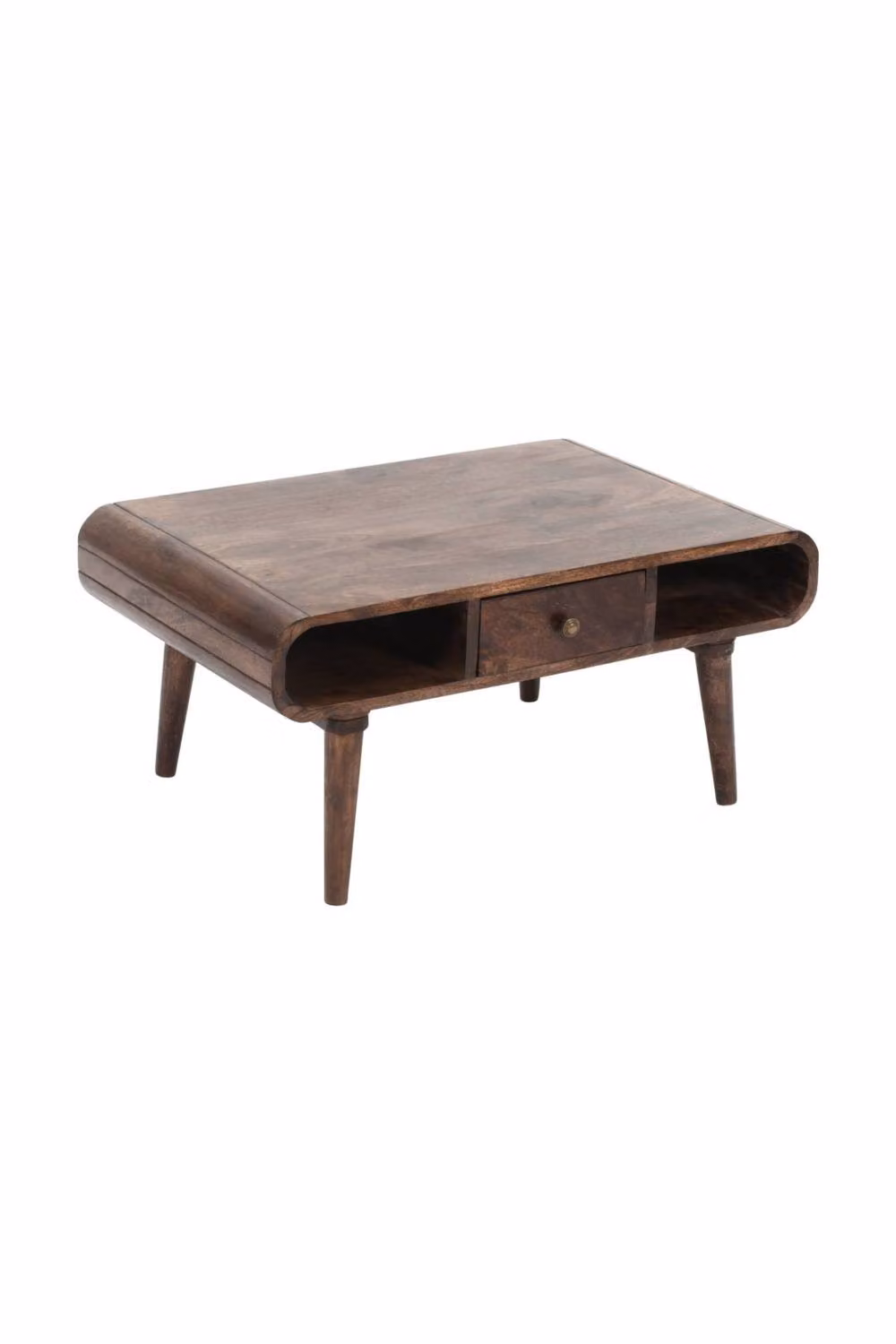 IH Design Rowledge Solid Mango Wood Coffee Table with Drawer, Brown, W: 55 cm, D: 40 cm, H: 55 cm – 2