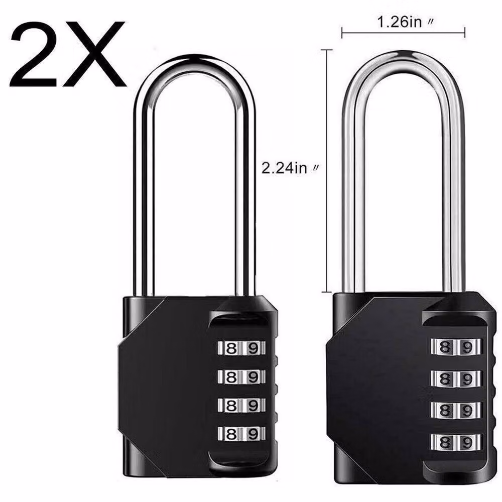 EONLION 2 Pack 4 Digit Combination Padlocks in Black – 2