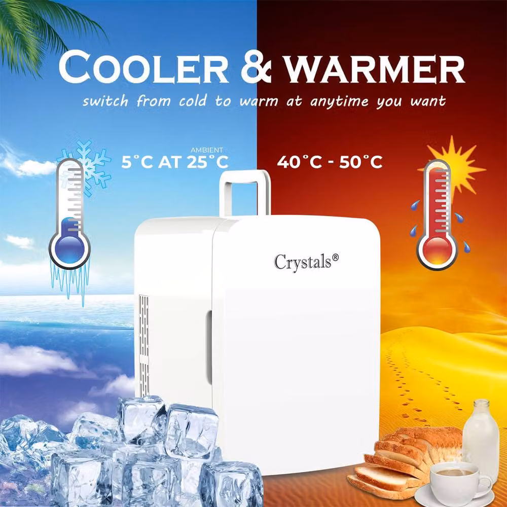 Crystals 10L Portable Mini Electric Cooler Fridge in White – 5