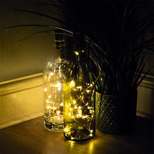 Netagon Copper Bottle Cork Stopper LED String Lights with Warm White Glow