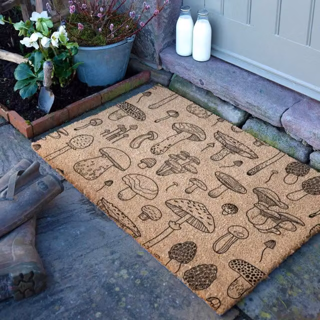 Artsy Mats Mushrooms Doormat in Brown, W/D: 90 x 60 cm