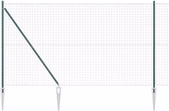Berkfield Home Euro Fence with 7 Spike Posts, Galvanised Steel, Green, 1.6 x 10 m – 1