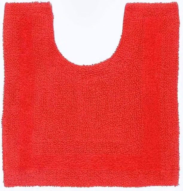 Homescapes Luxury Reversible Cotton Toilet Mat, Red, W/D/H: 50 x 55 cm
