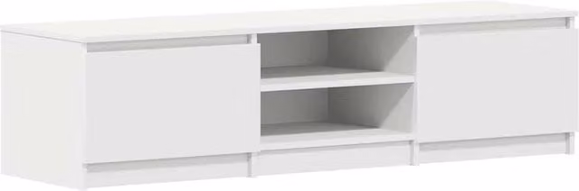 Berkfield Home White TV Cabinet in Engineered Wood W/D/H: 140 x 40 x 35.5 cm