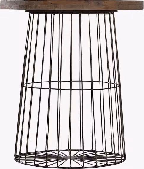 Perch & Parrow Raleigh Modern Round Side Table in Black with Wood and Metal Finish