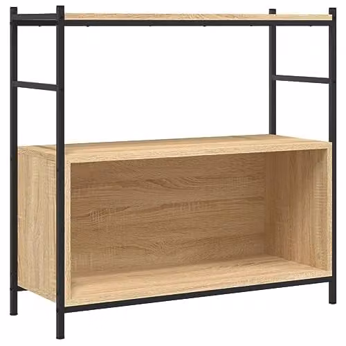vidaXL Industrial Bookshelf in Sonoma Oak and Brown, W/D/H: 80 x 30 x 78.5 cm – 1
