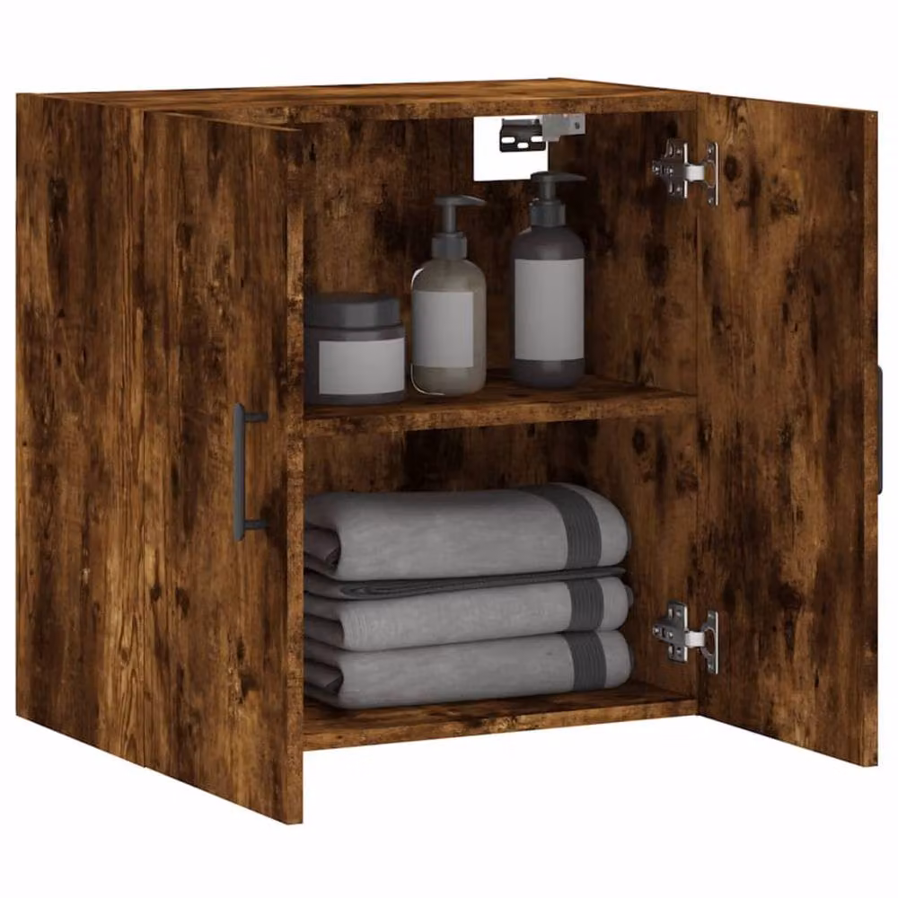 Berkfield Home Smoked Oak Wall Cabinet in Brown, W/D/H: 60 x 31 x 60 cm – 3