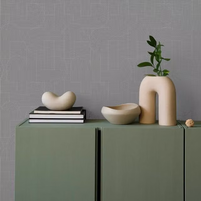 Graham & Brown Sublime Floral Sand Wallpaper in White, Sand and Grey, Vinyl, Width: 52 cm