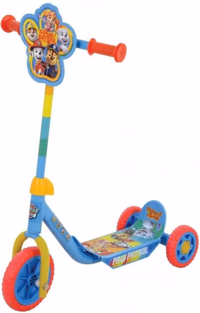 MV Sports Paw Patrol Deluxe Kids Height Adjustable Tri-Scooter in Pink and Multicolour