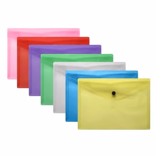 Janrax Pack of 60 Green A4 Plastic Document Wallets – 1