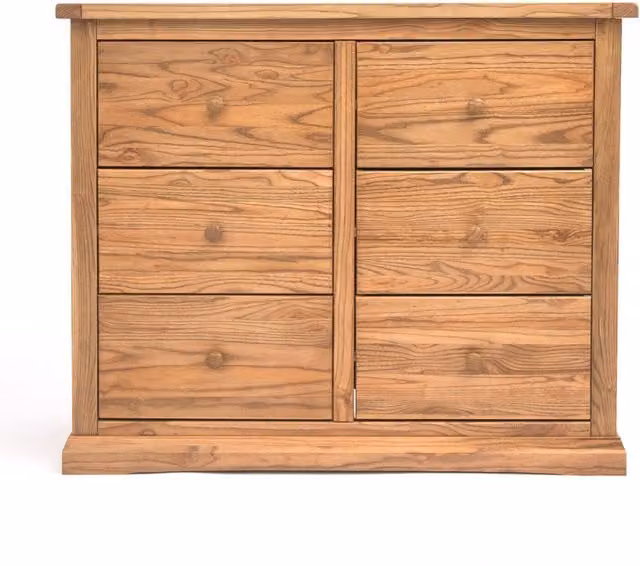 Cabinet Bits Salerno 6 Drawer Chest of Drawers in Sand and Brown Wood