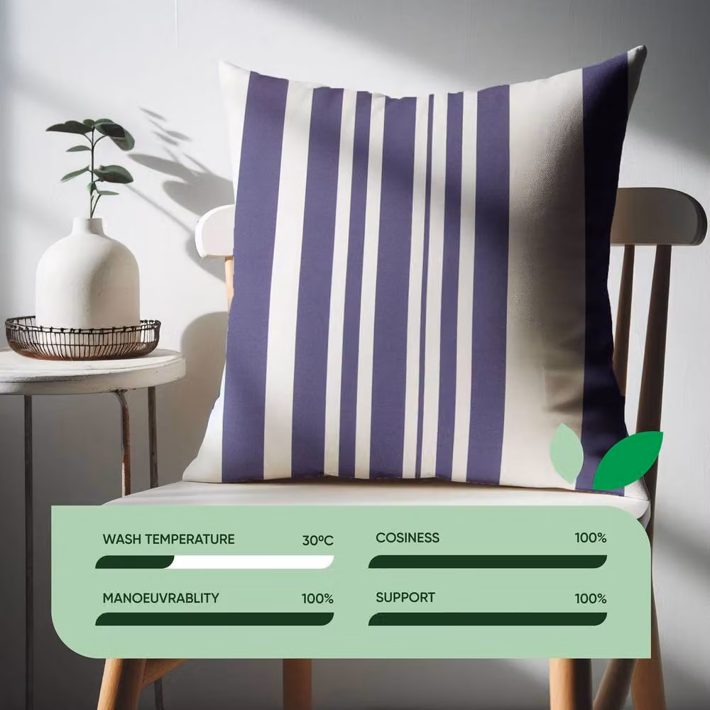 Gardenwize Pack of 2 Blue Striped Square Cushion Covers, W x H: 45 x 45 cm – 4