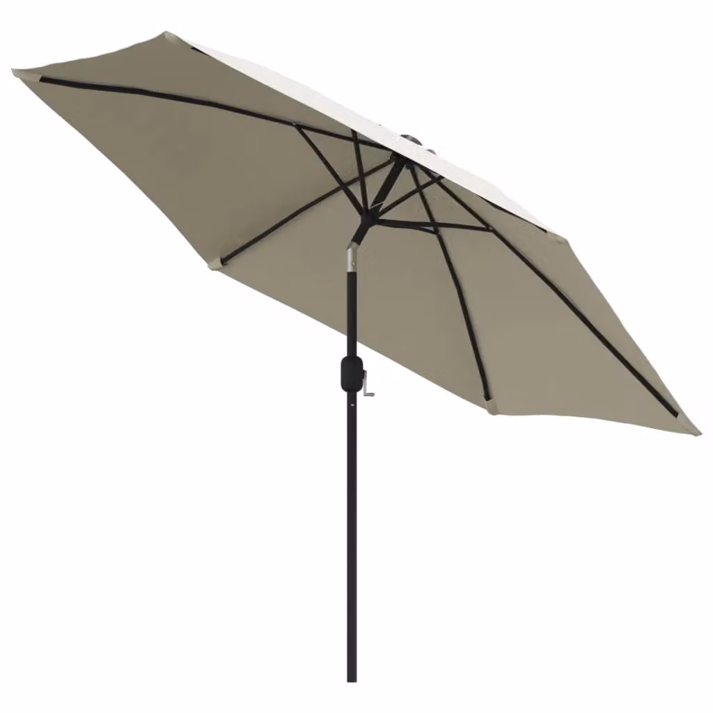 Berkfield Home LED Cantilever Garden Umbrella in Sand White, 3 m – 3
