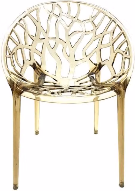 NESTLUNE Amber Gold Stacking Garden Chairs with Abstract Design, W/D/H: 100 x 15 x 15 cm – 1