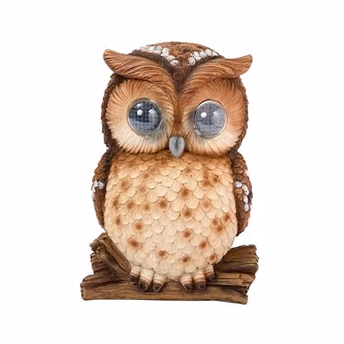 mysmartbuy Solar Powered Blinking Owl Garden Ornament in Brown, H 25 x W 18 cm – 2
