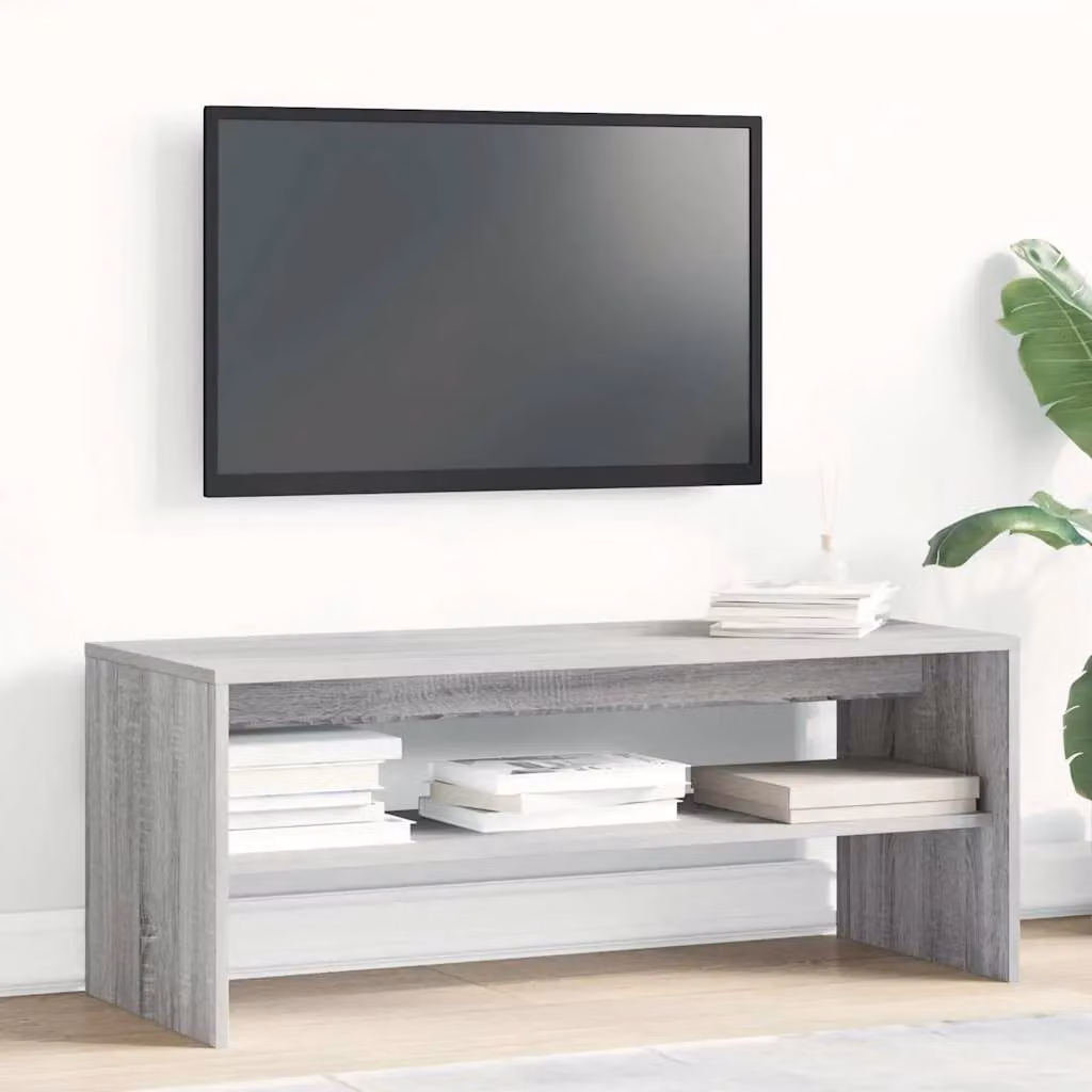 Berkfield Home Grey Sonoma TV Cabinet in Engineered Wood W/D/H: 100 x 40 x 40 cm – 2