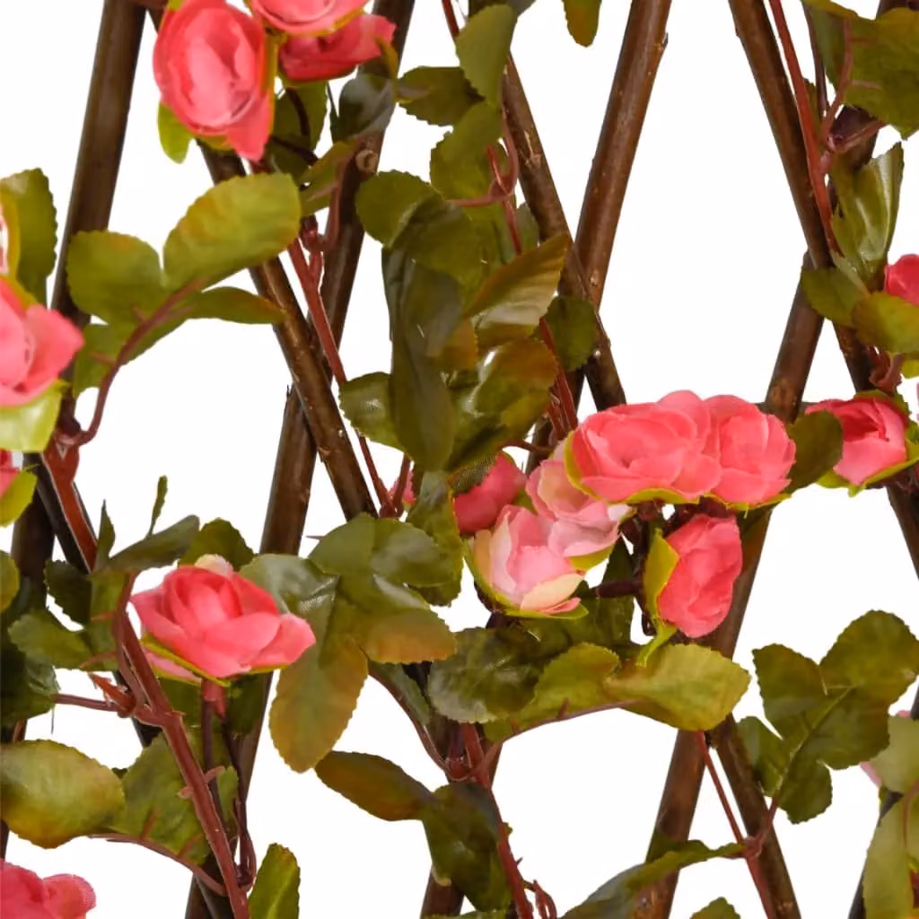 Berkfield Home Artificial Ivy Trellis Expandable Dark Pink, W: 60 cm, H: 180 cm – 3