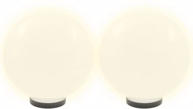 Berkfield Home LED Spherical Bowl Lamps in White, 2 Pack, Diameter: 30 cm