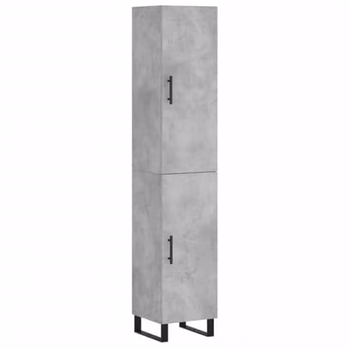 vidaXL Modern Highboard in Grey with Hinged Doors and Internal Shelves, W/D/H: 34.5 x 34 x 180 cm