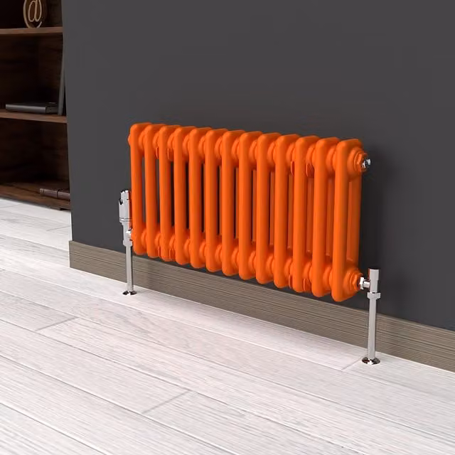 Lux Heat Horizontal Column Radiator in Sunburst Orange, 2 Column, W: 60.5 cm, H: 30 cm