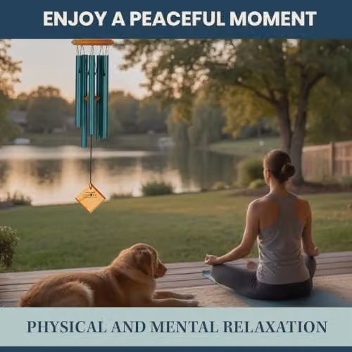 Woodstock Chimes Chimes of Polaris Wind Chime, Green, W/D/H: 10.16 x 10.16 x 56.0 cm – 3